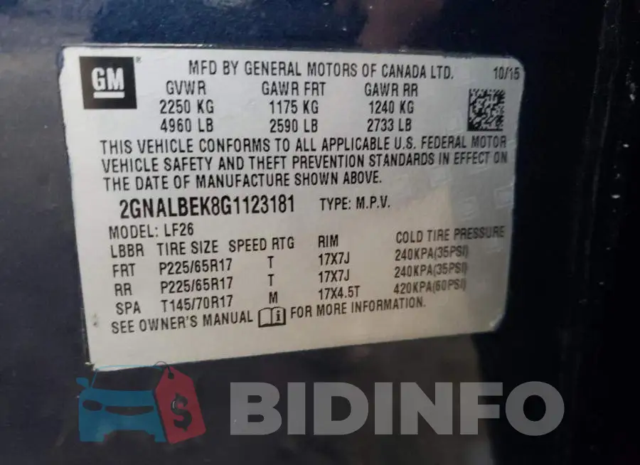 2GNALBEK8G1123181 Photo# 12