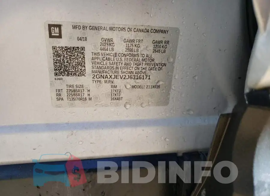 2GNAXJEV2J6316171 Photo# 14