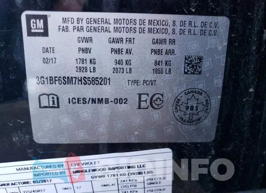 3G1BF6SM7HS585201 Photo# 12