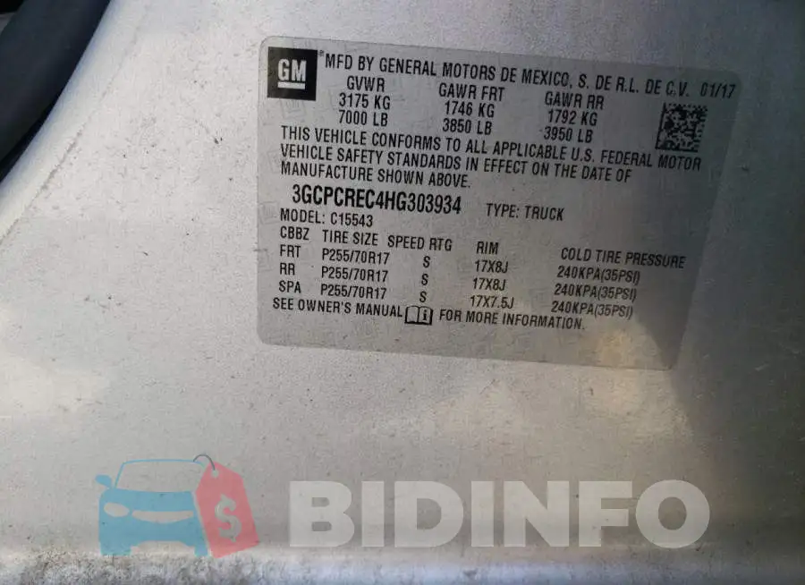 3GCPCREC4HG303934 Photo# 10