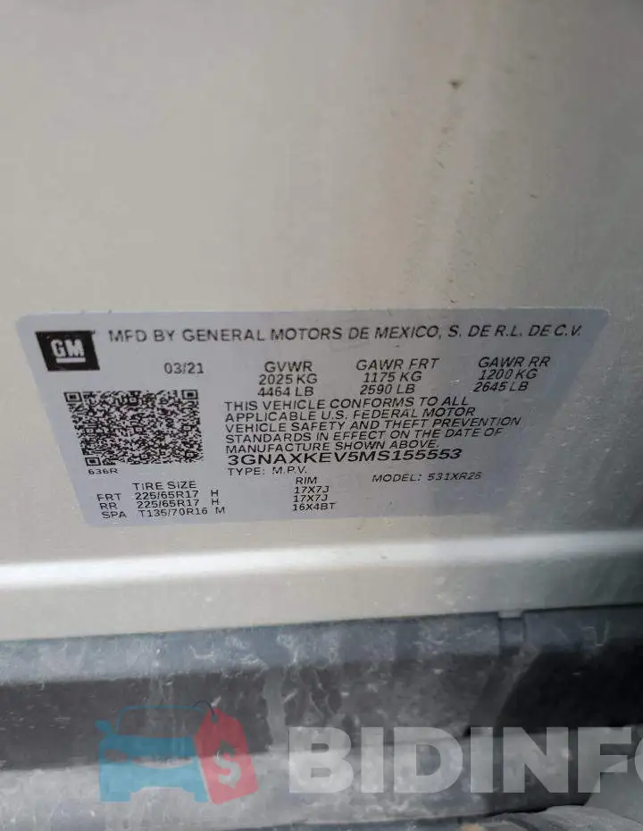 3GNAXKEV5MS155553 Photo# 13