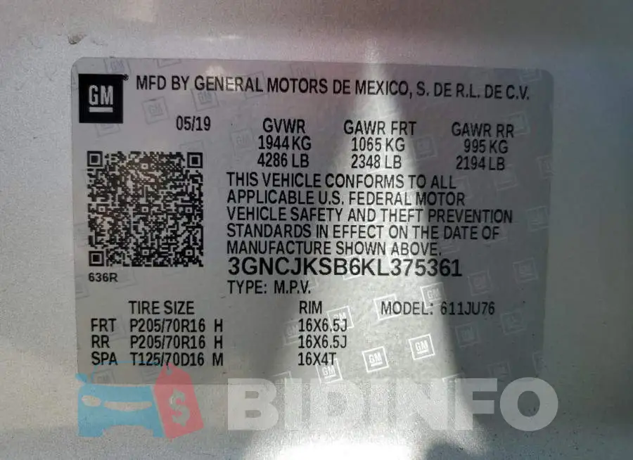 3GNCJKSB6KL375361 Photo# 13