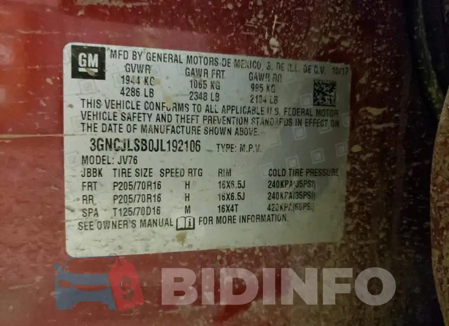 3GNCJLSB0JL192106 Photo# 12