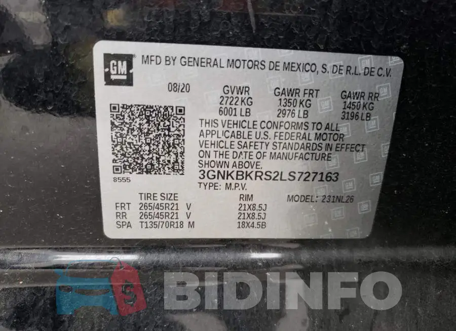 3GNKBKRS2LS727163 Photo# 14