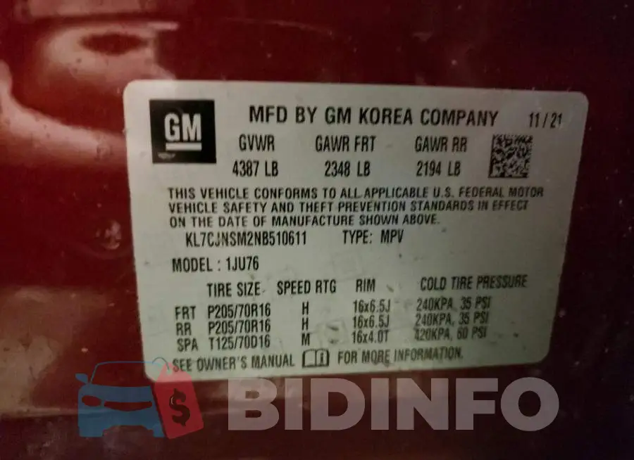 KL7CJNSM2NB510611 Photo# 12