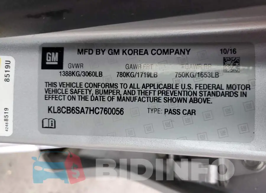 KL8CB6SA7HC760056 Photo# 13