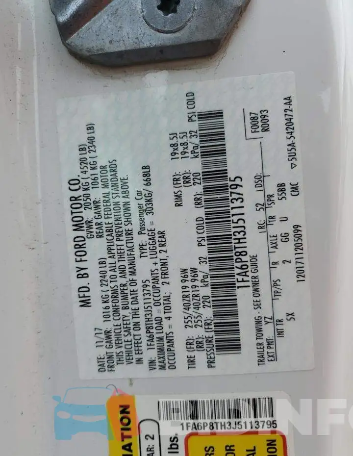 1FA6P8TH3J5113795 Photo# 12