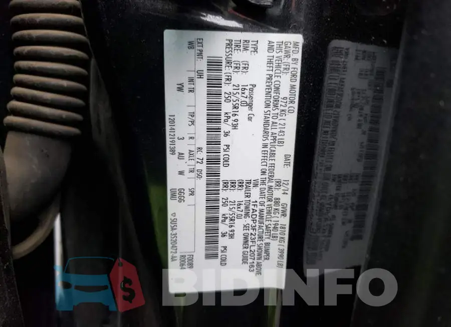1FADP3F23FL207163 Photo# 12