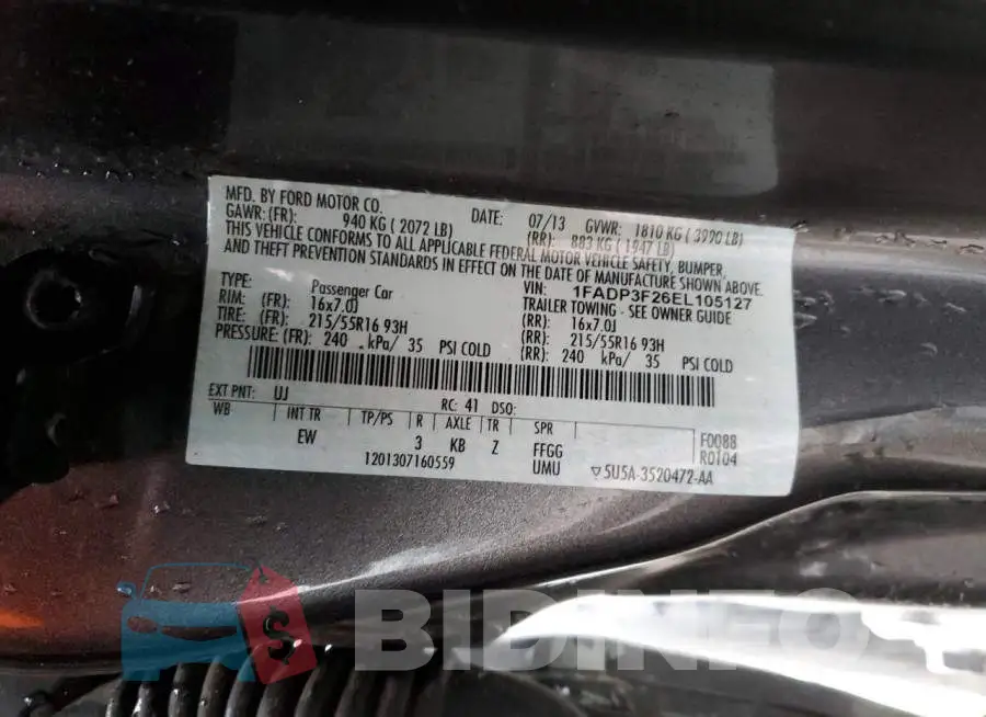 1FADP3F26EL105127 Photo# 13