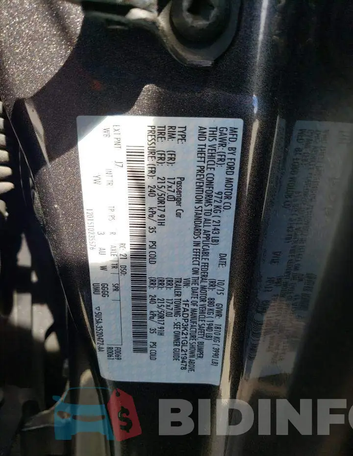 1FADP3K21GL219478 Photo# 12