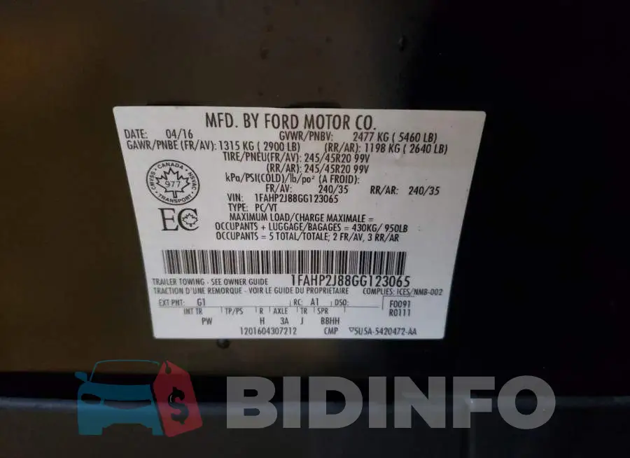 1FAHP2J88GG123065 Photo# 12