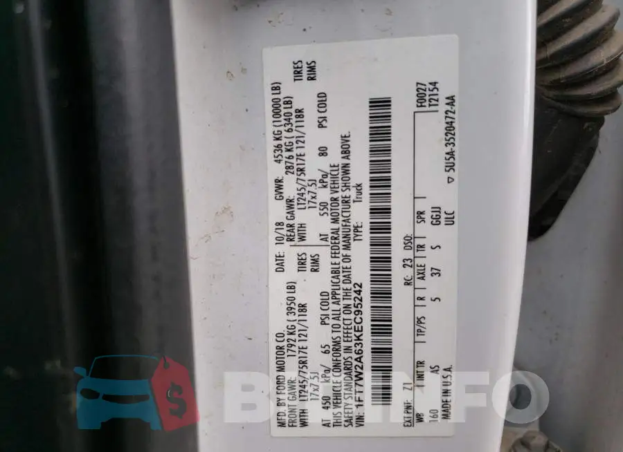 1FT7W2A63KEC95242 Photo# 12