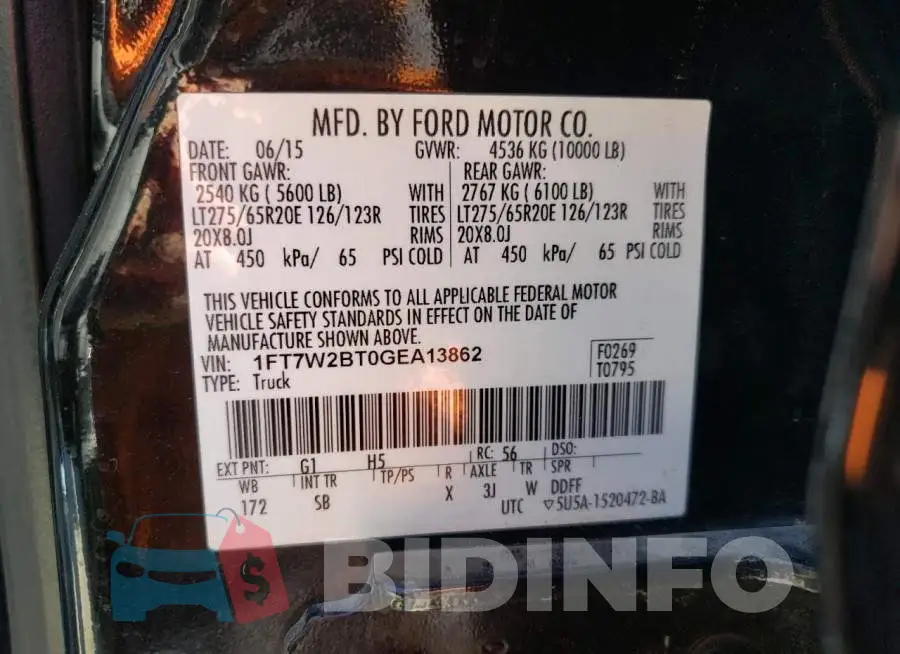 1FT7W2BT0GEA13862 Photo# 12