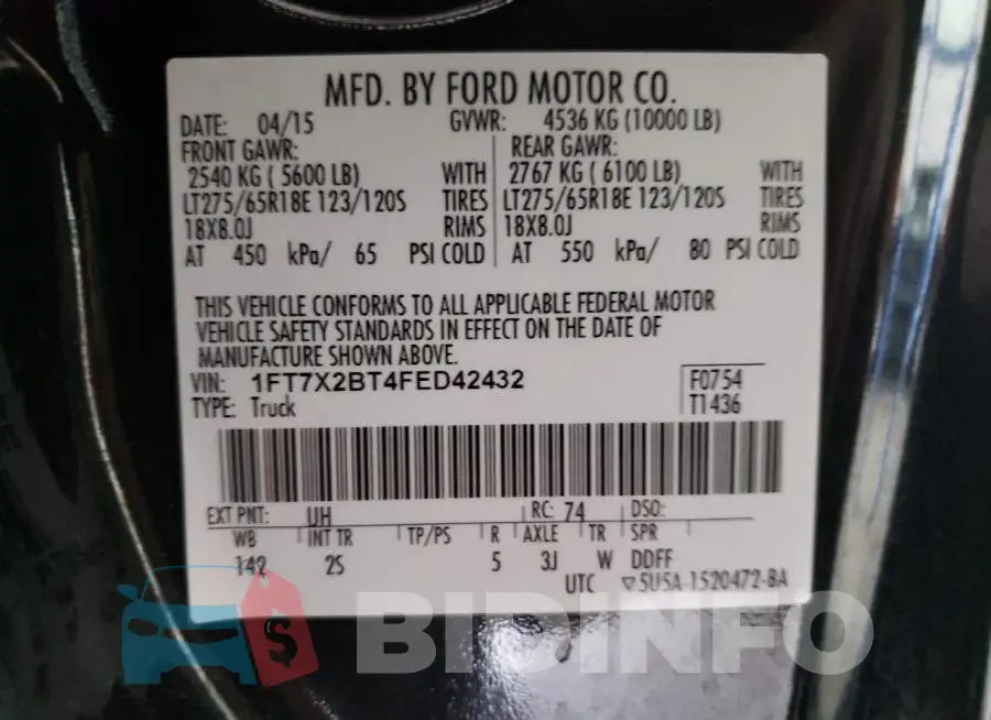 1FT7X2BT4FED42432 Photo# 13
