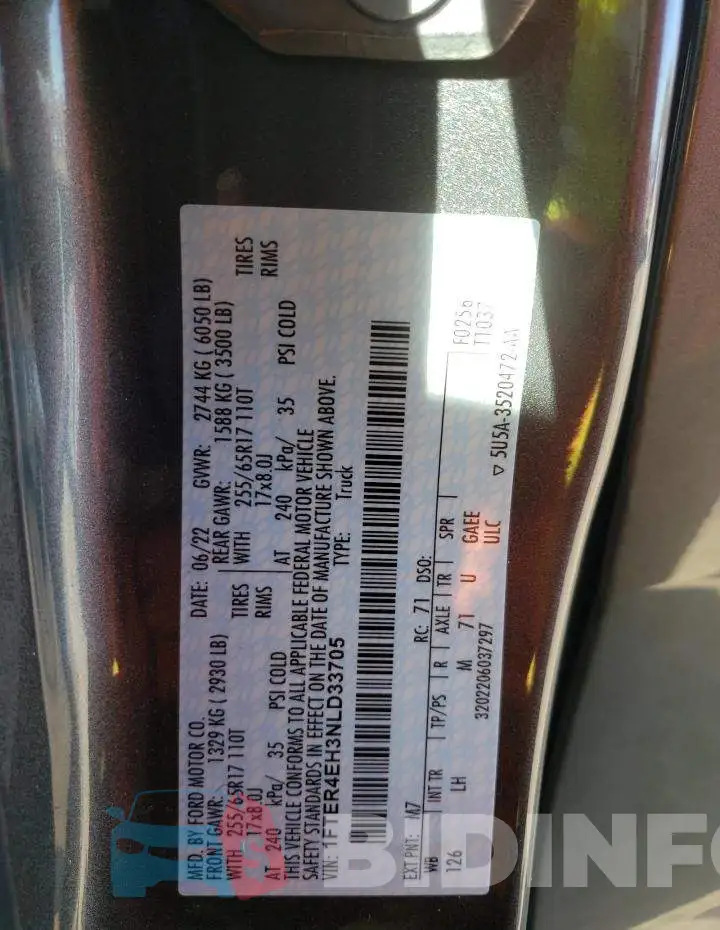 1FTER4EH3NLD33705 Photo# 12