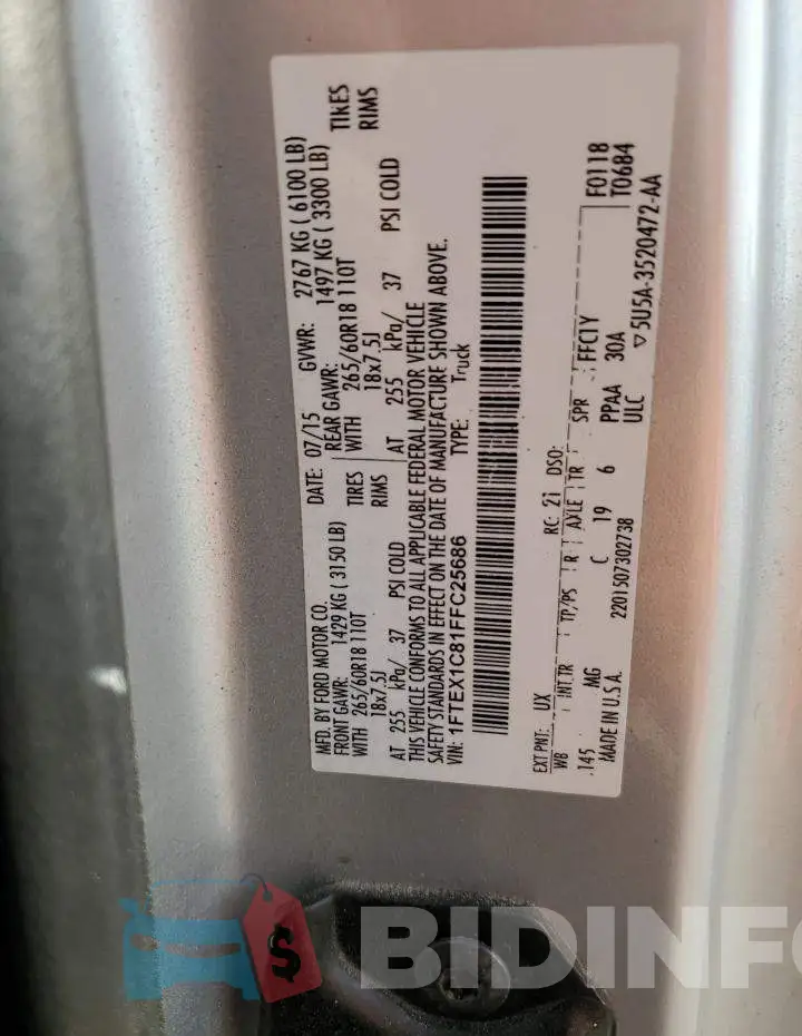 1FTEX1C81FFC25686 Photo# 12