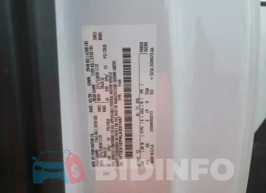 1FTEX1EP8LKE01687 Photo# 13