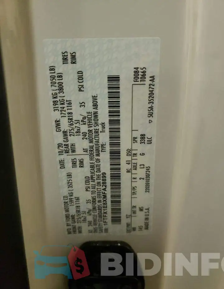 1FTFX1E8XMFA28899 Photo# 12