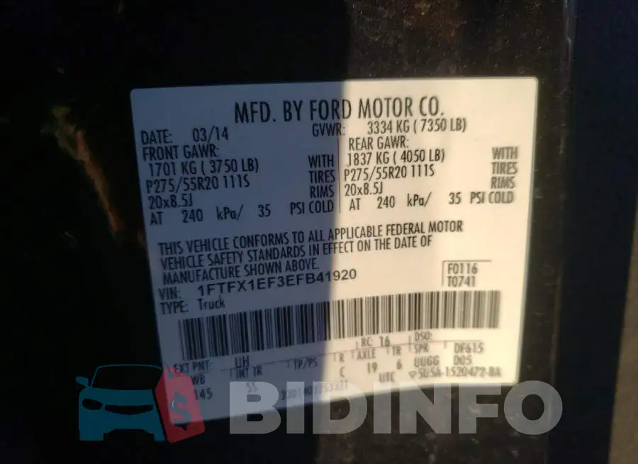 1FTFX1EF3EFB41920 Photo# 13