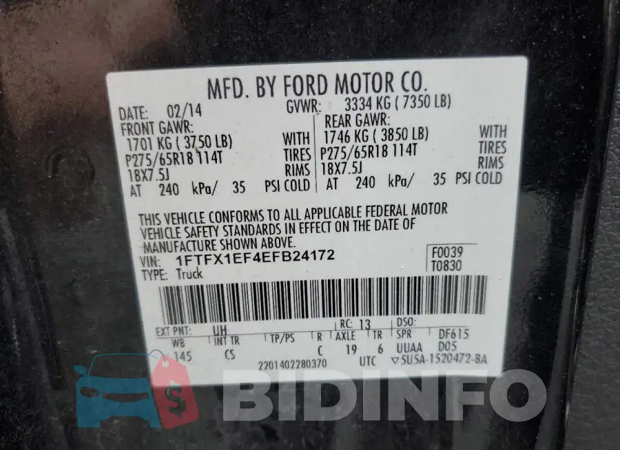 1FTFX1EF4EFB24172 Photo# 12