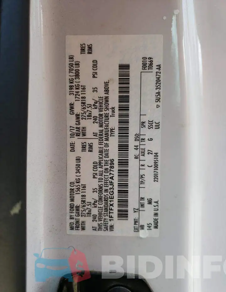 1FTFX1EG3JFA77896 Photo# 12