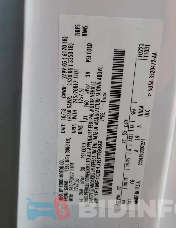 1FTMF1CB1JKF75992 Photo# 13