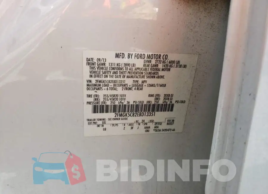 2FMGK5C82EBD13351 Photo# 14