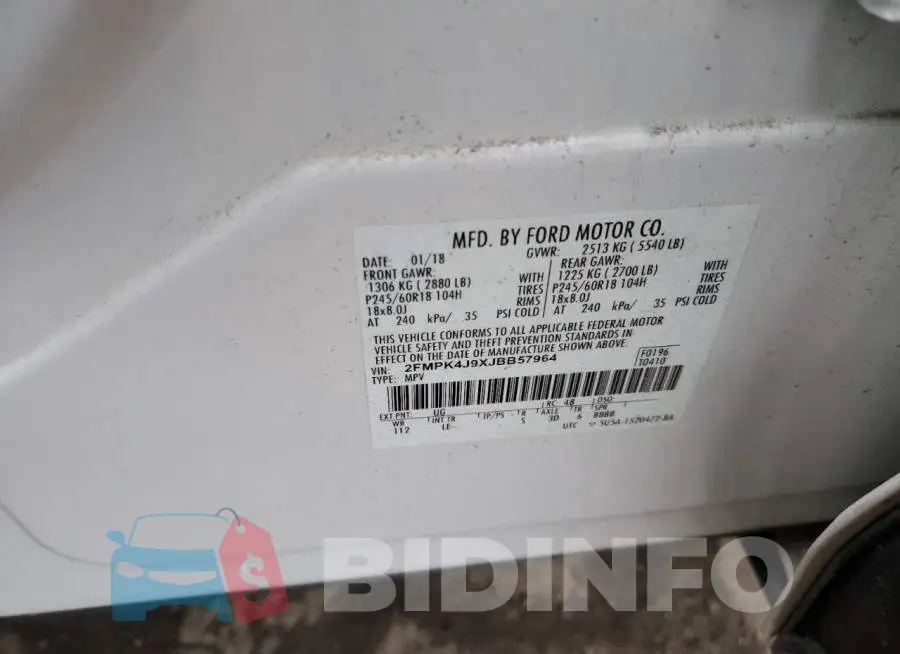 2FMPK4J9XJBB57964 Photo# 13