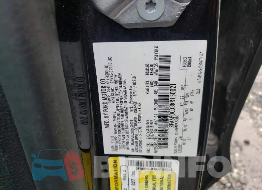 3FA6P0CD3KR150021 Photo# 12