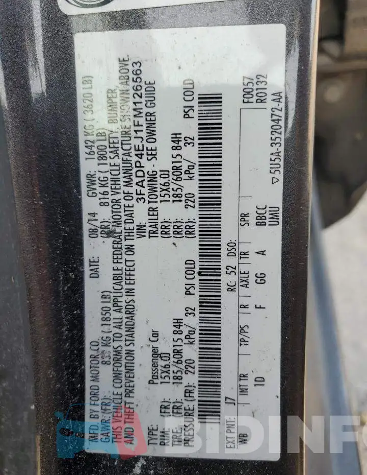 3FADP4EJ1FM126563 Photo# 12