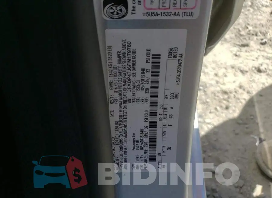 3FADP4TJ6FM179780 Photo# 12