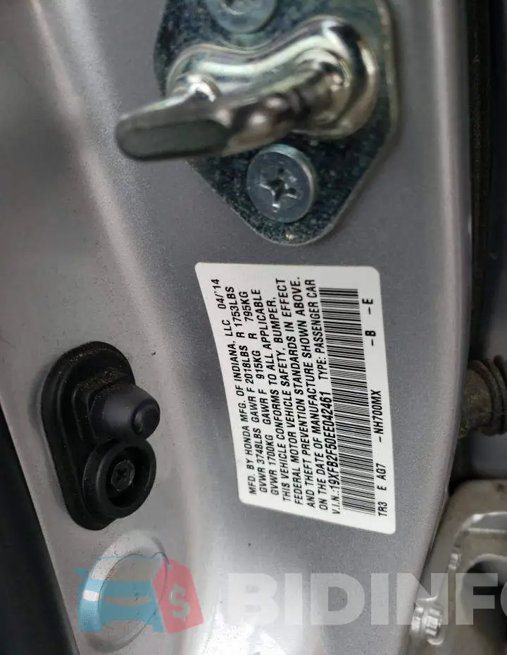 19XFB2F50EE042461 Photo# 12
