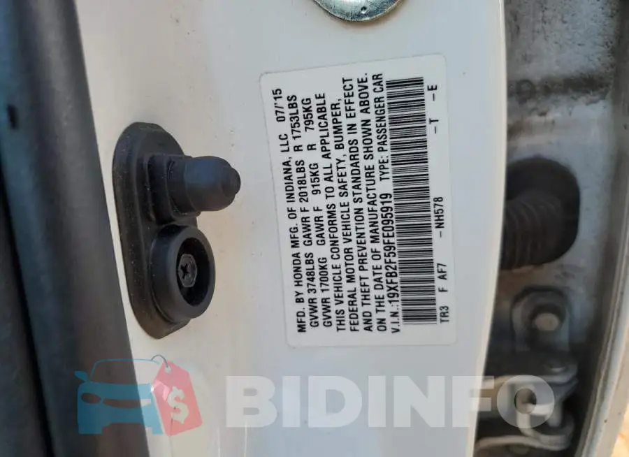 19XFB2F59FE095919 Photo# 13