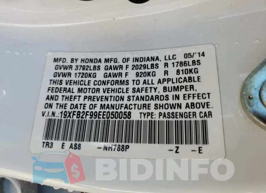 19XFB2F99EE050058 Photo# 12