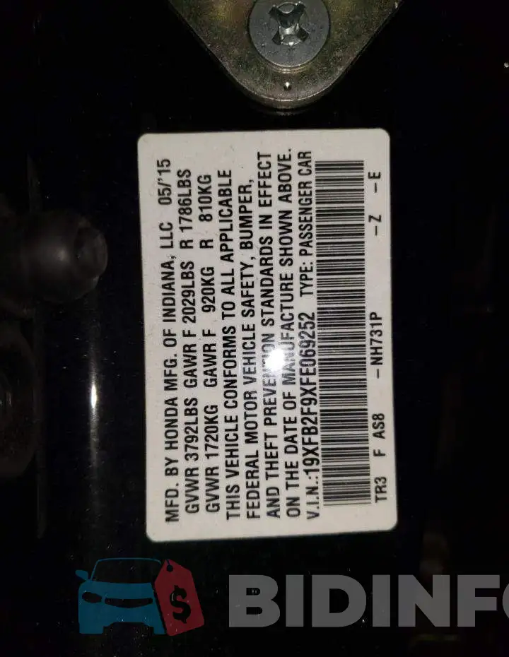 19XFB2F9XFE069252 Photo# 13