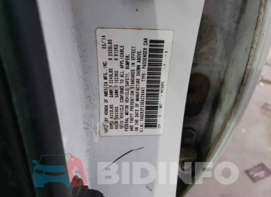 1HGCR2F33EA226441 Photo# 12
