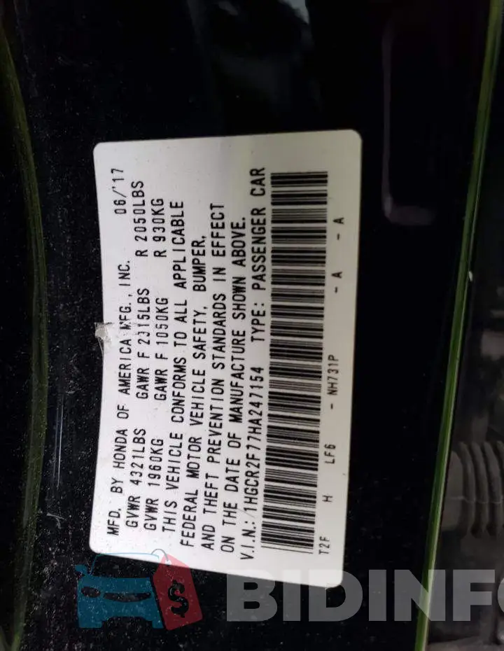 1HGCR2F77HA247154 Photo# 12