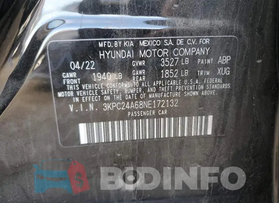 3KPC24A68NE172132 Photo# 13