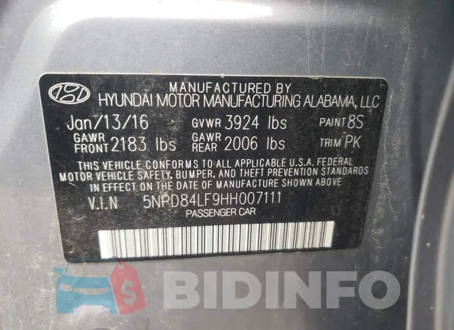 5NPD84LF9HH007111 Photo# 13