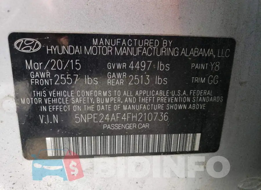 5NPE24AF4FH210736 Photo# 12
