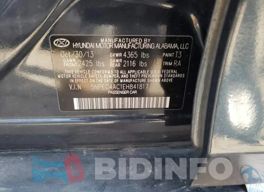 5NPEC4AC1EH841817 Photo# 12