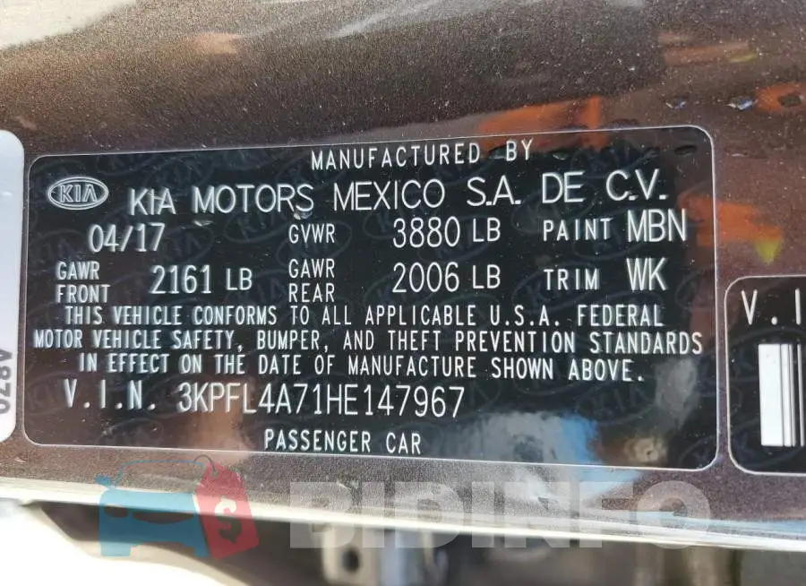 3KPFL4A71HE147967 Photo# 13