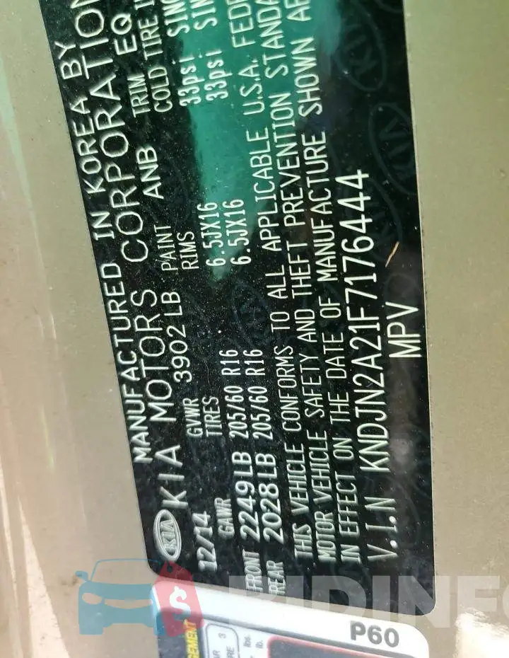 KNDJN2A21F7176444 Photo# 12