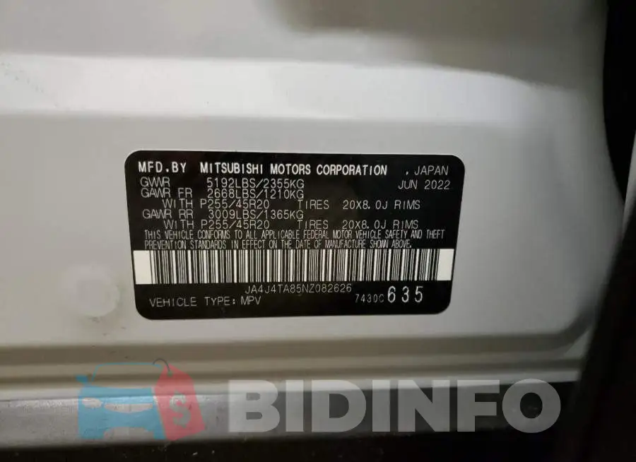 JA4J4TA85NZ082626 Photo# 12