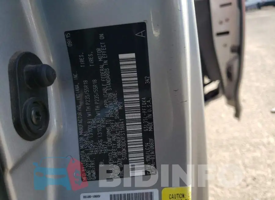 5TDDK3DCXFS118841 Photo# 13
