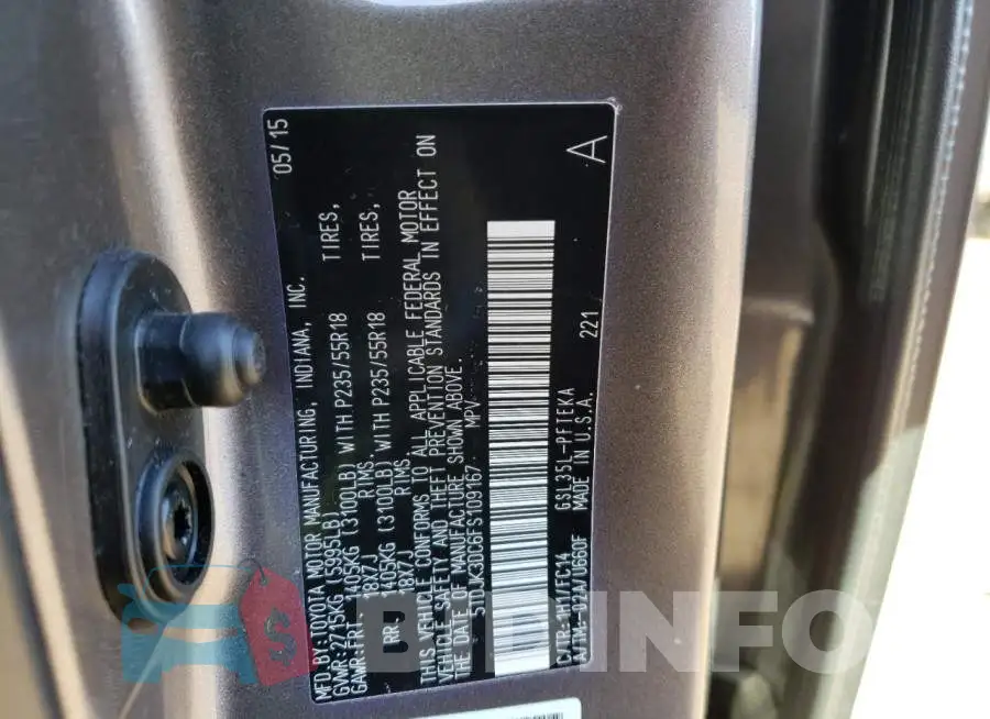 5TDJK3DC6FS109167 Photo# 13