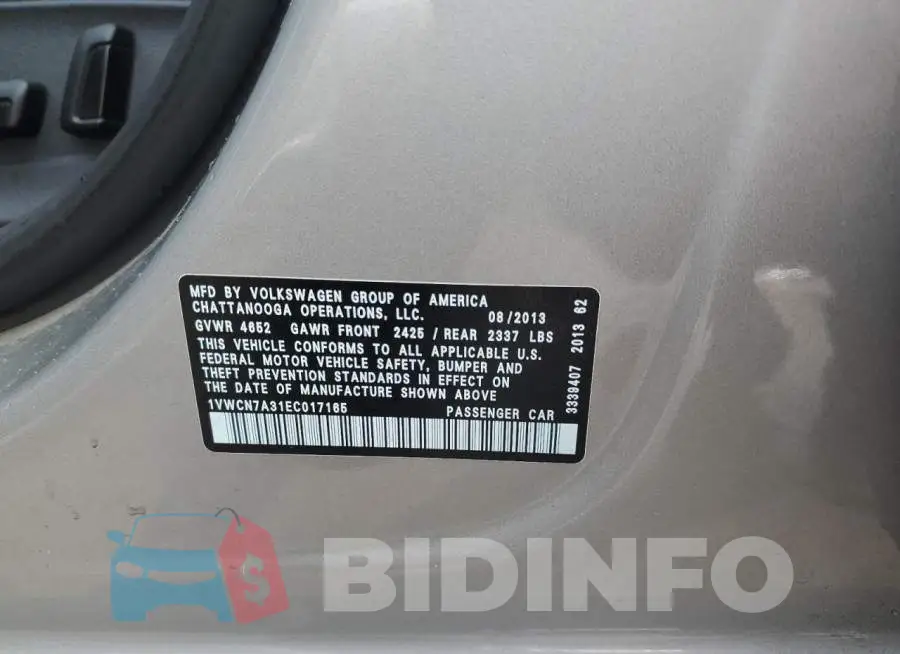 1VWCN7A31EC017165 Photo# 12