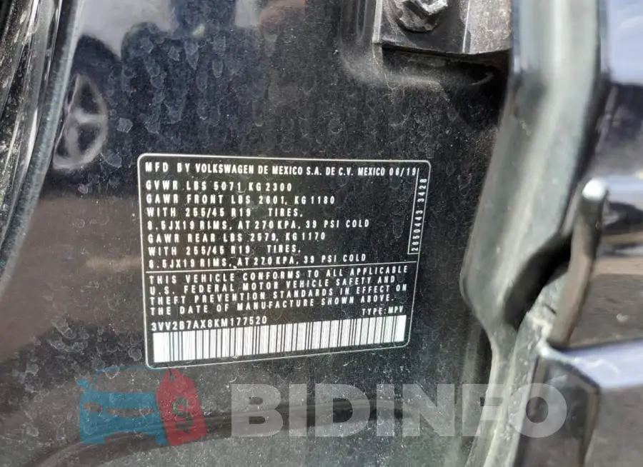 3VV2B7AX8KM177520 Photo# 12