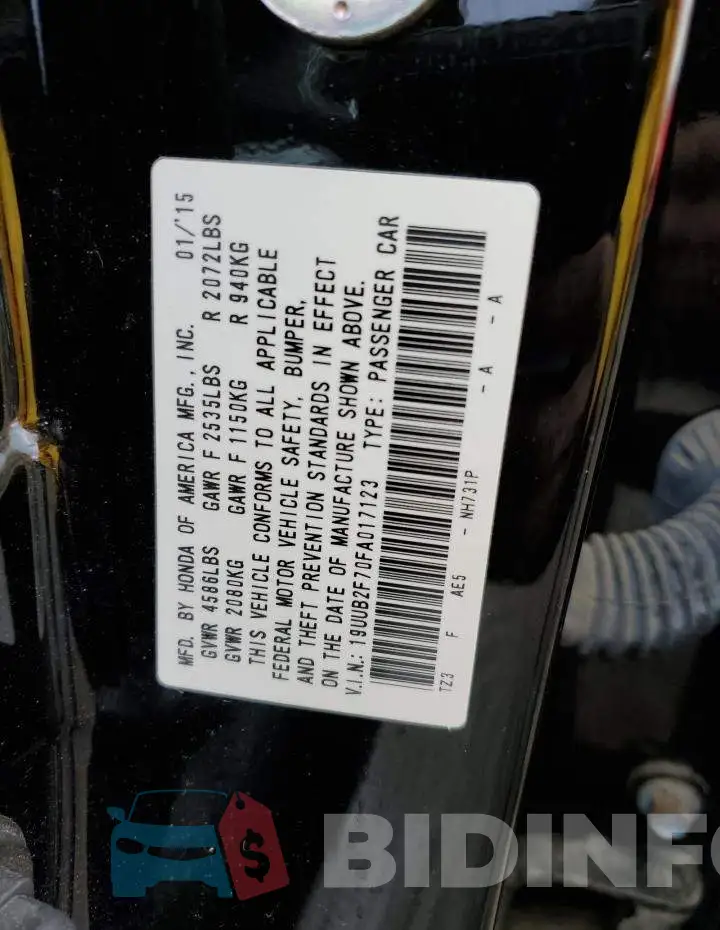 19UUB2F70FA017123 Photo# 12