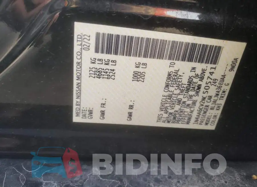 1N4AA6CV2NC505741 Photo# 12